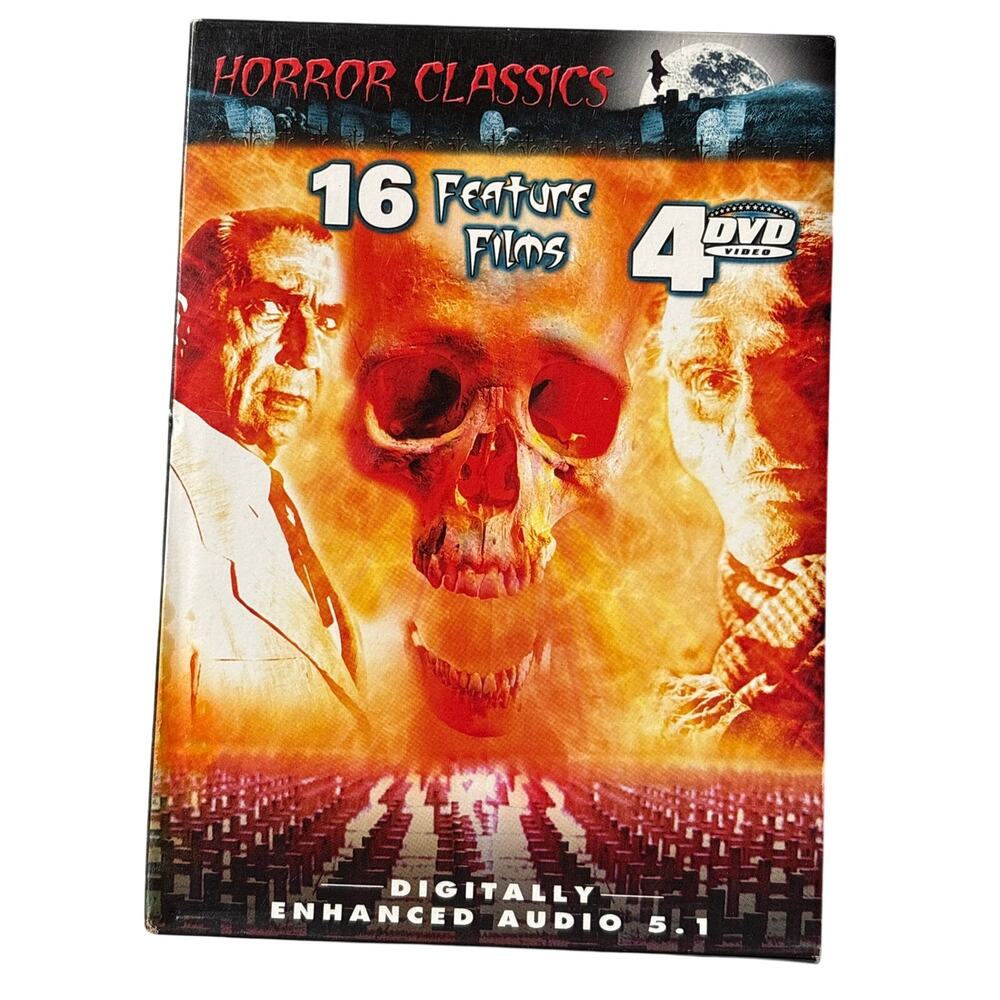 16 Horror Classics Feature Films 4 DVD box set 2004 goth punk retro vintage